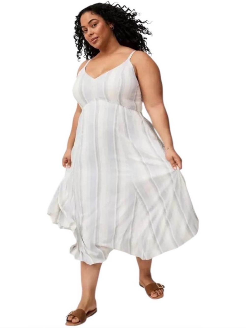 Tea Midi length trapeze maxi dress torrid sailing stripe